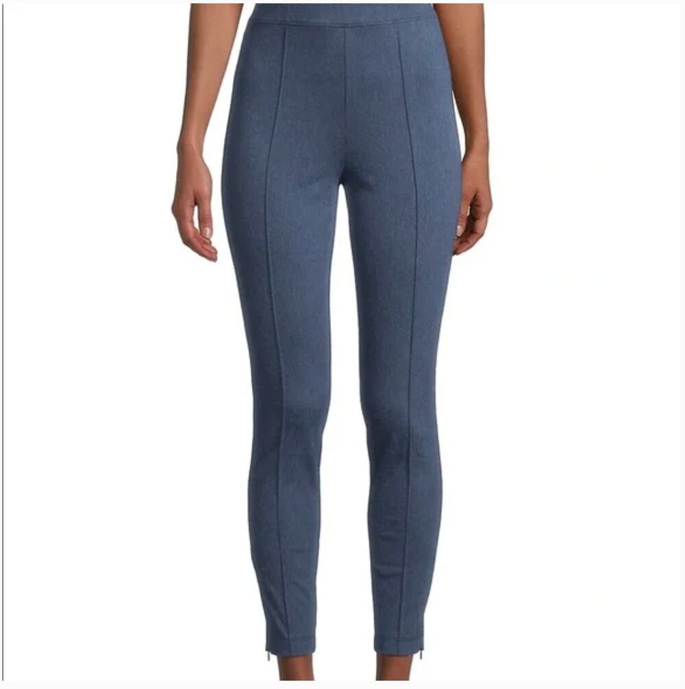 St John Seam Front Ponte Pants 6 Skinny Blue Old Money Quiet Luxury Capsule